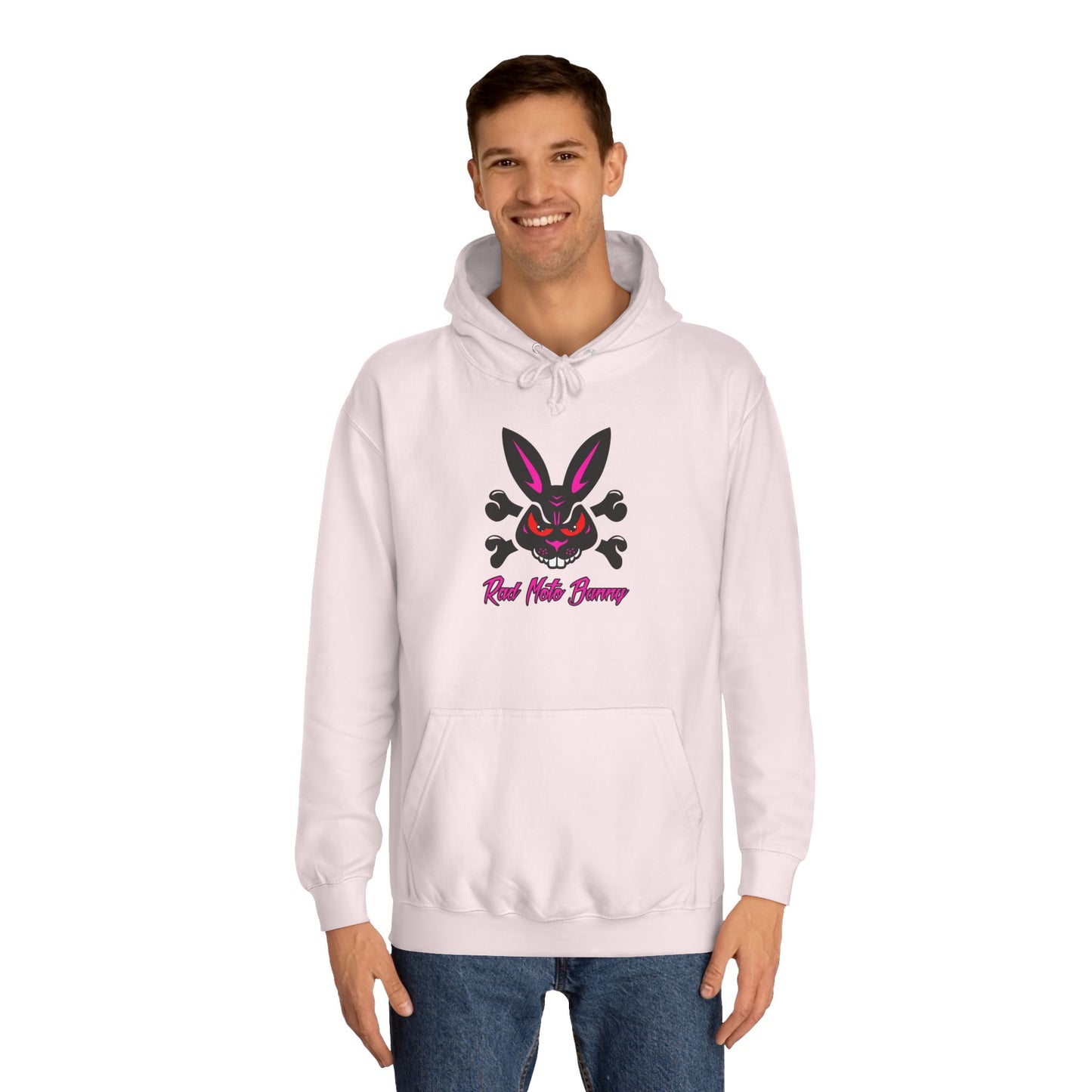Rad Moto Bunny, Unisex Hoodie - Biker Style Sweatshirt for Motorcycle Enthusiasts