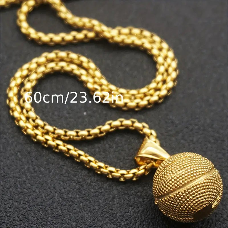 Basketball Pendant Necklace.