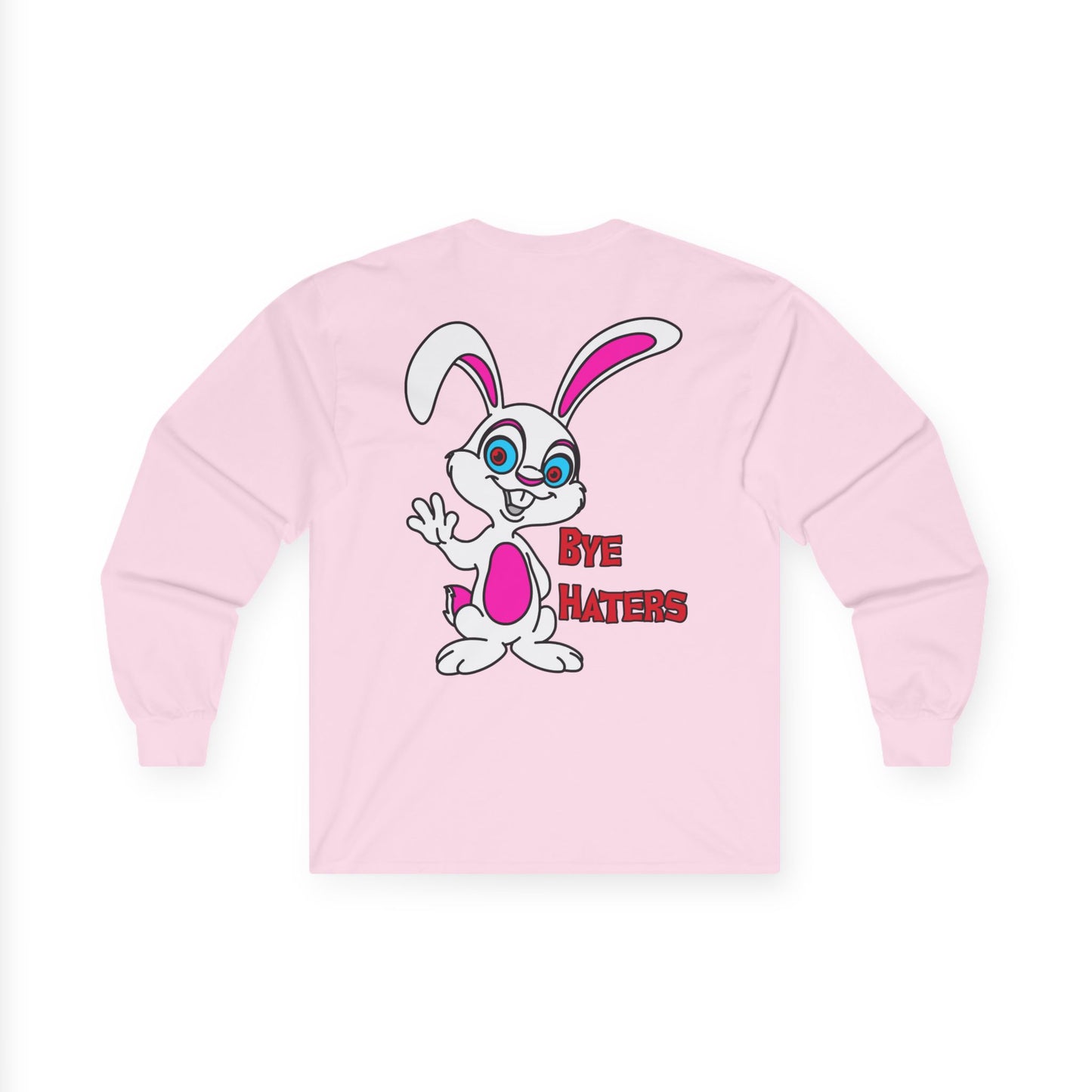 Bye Haters Bunny, Rad Moto Bunny, Unisex Long Sleeve Tee - Bold Graphic T-Shirt for Motorcycle Enthusiasts