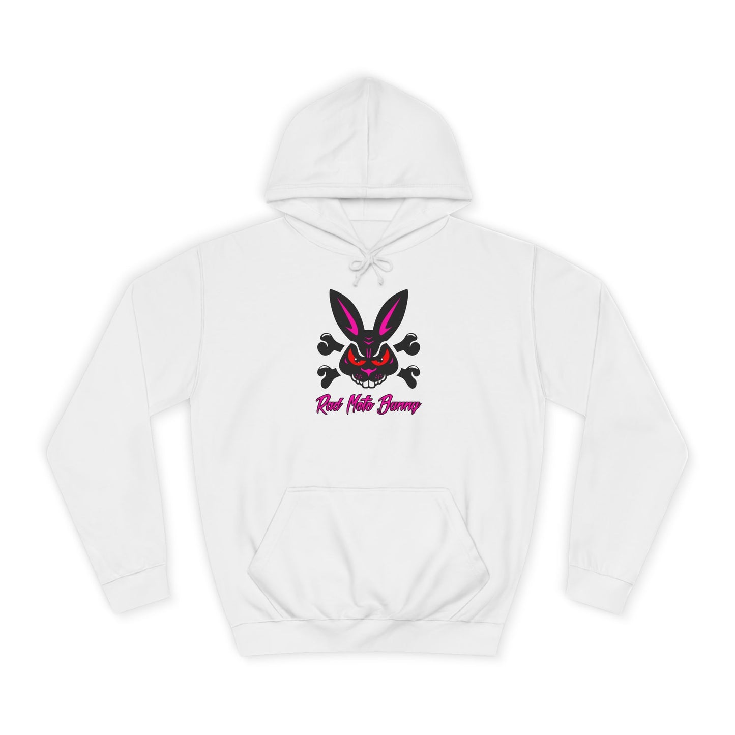 Rad Moto Bunny, Unisex Hoodie - Biker Style Sweatshirt for Motorcycle Enthusiasts