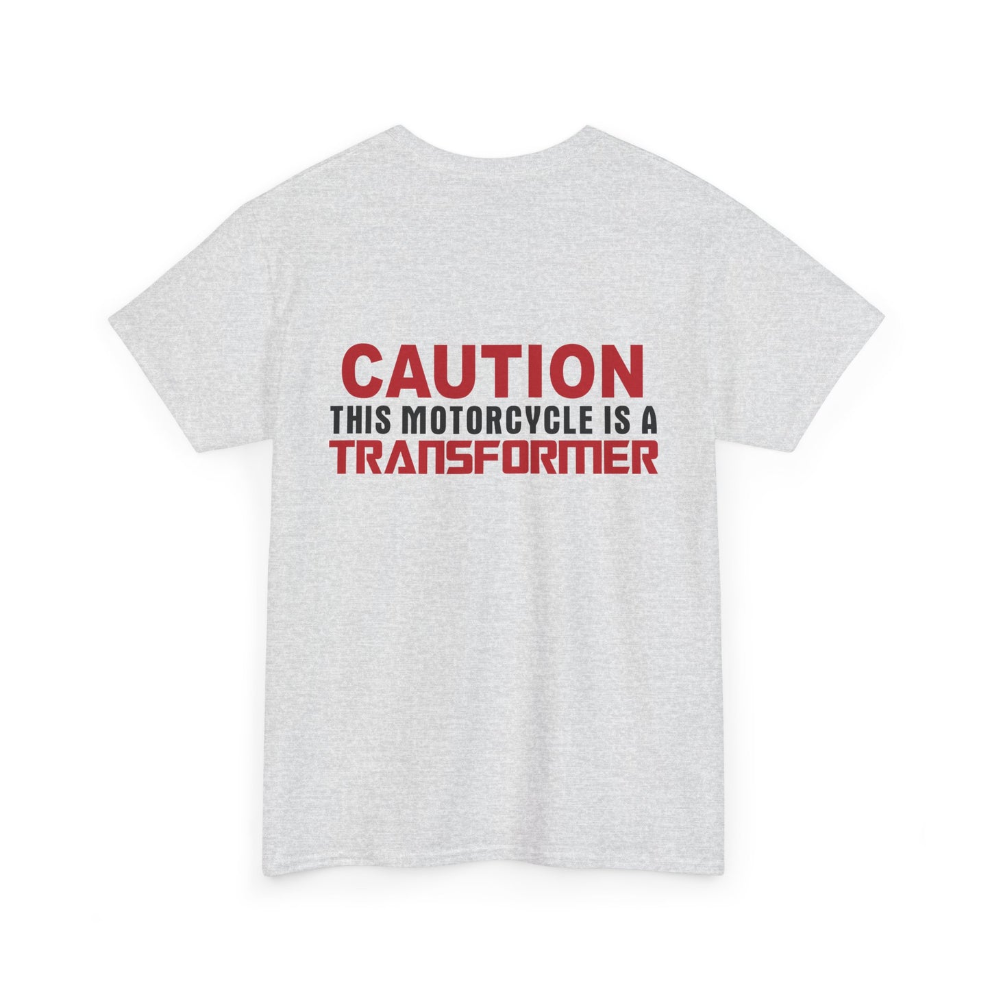 Caution, This Motorcycle is a Transformer, Rad Moto Bunny, Heavy Cotton T-Shirt