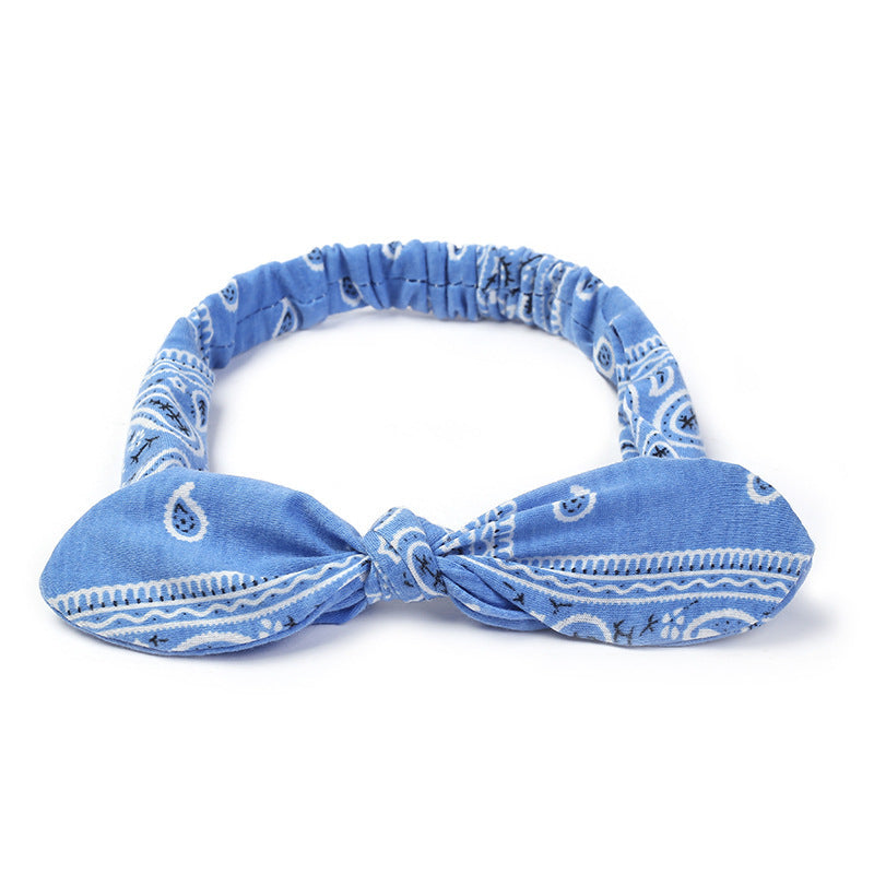 Bunny ears knotted elastic headband