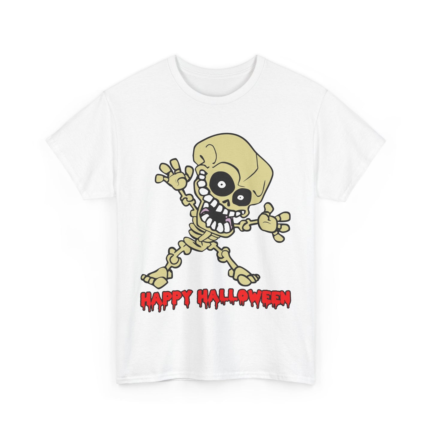 Happy Halloween Skeleton. Heavy Cotton T-Shirt