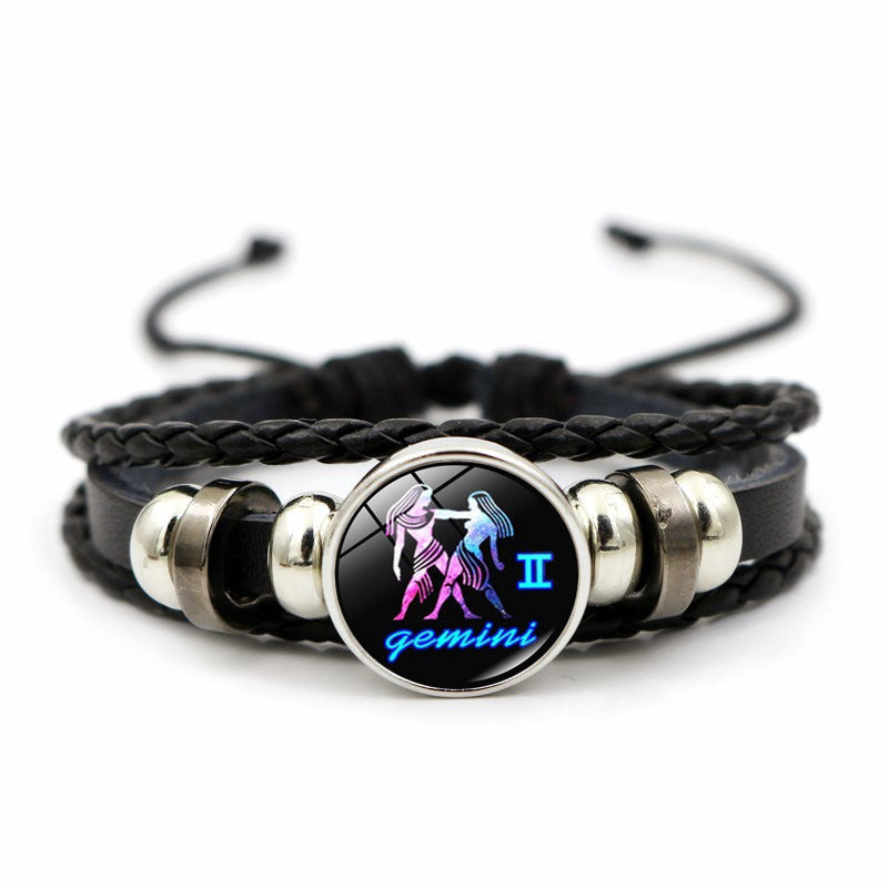 Constellation Leather Beaded Bracelet