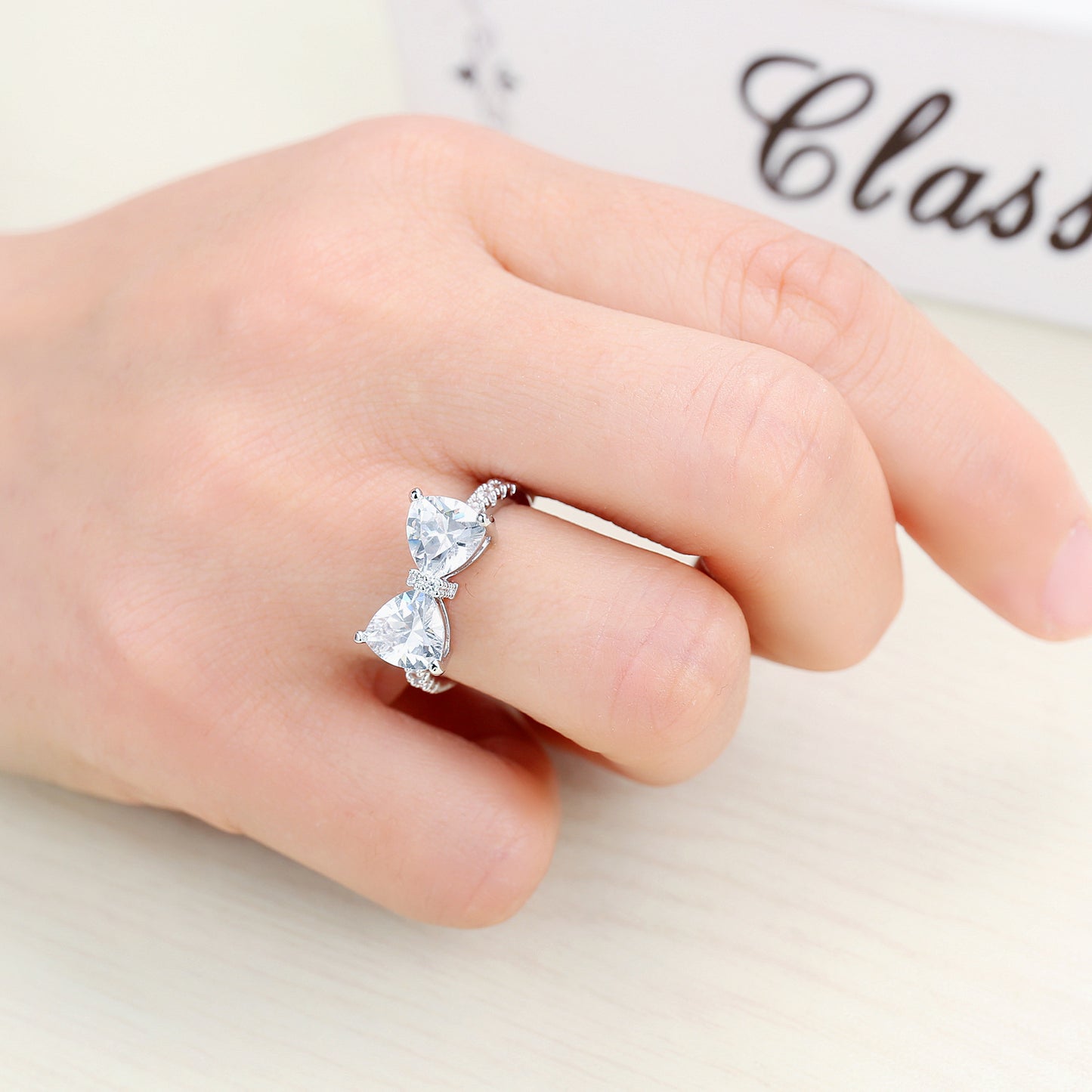 Japanese Zircon Bow Ring