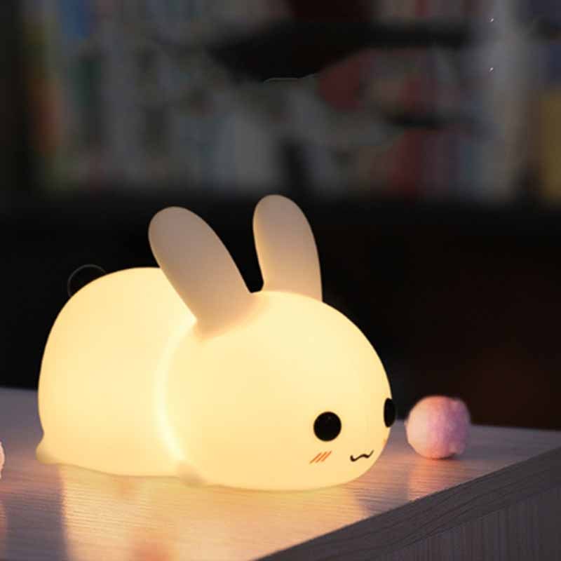 Silicone Rabbit LED Night Light. USB Rechargeable