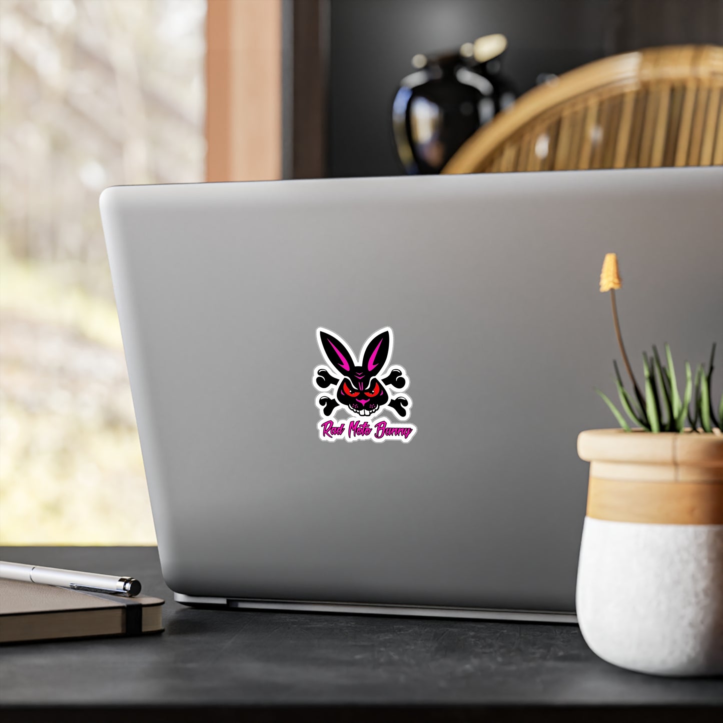 Rad Moto Bunny. Kiss-Cut Vinyl Sticker