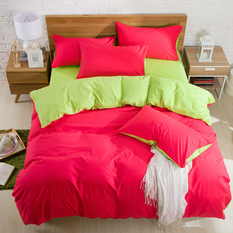 Brushed plain bedding set