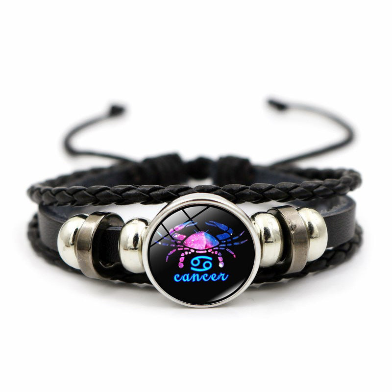 Constellation Leather Beaded Bracelet