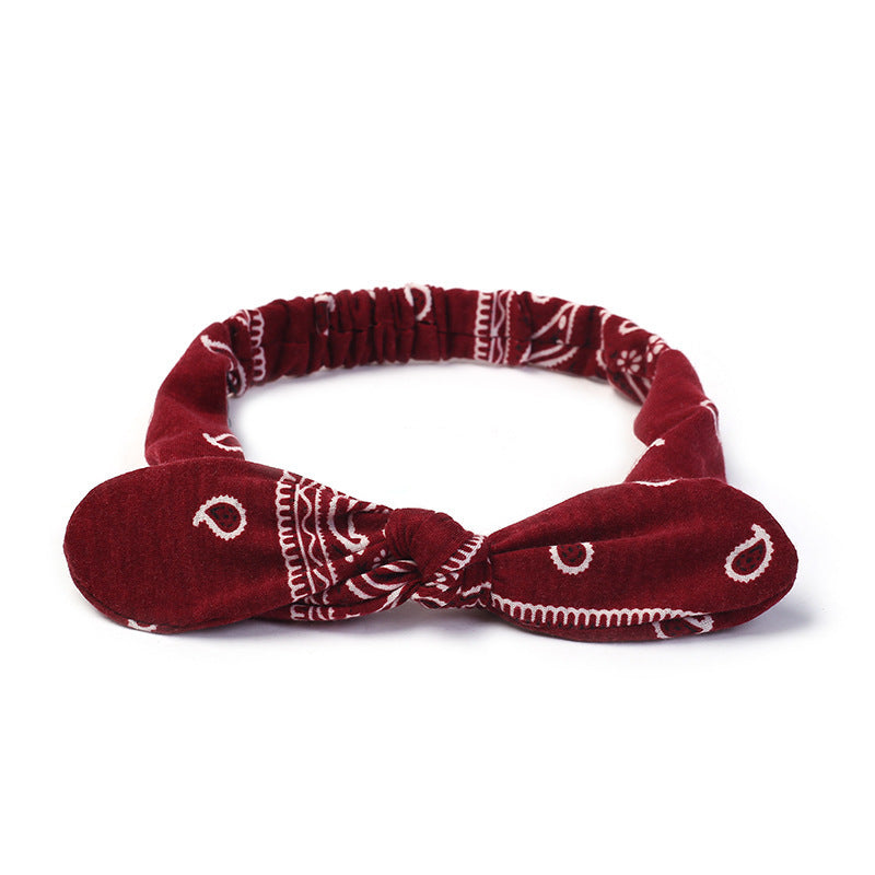 Bunny ears knotted elastic headband