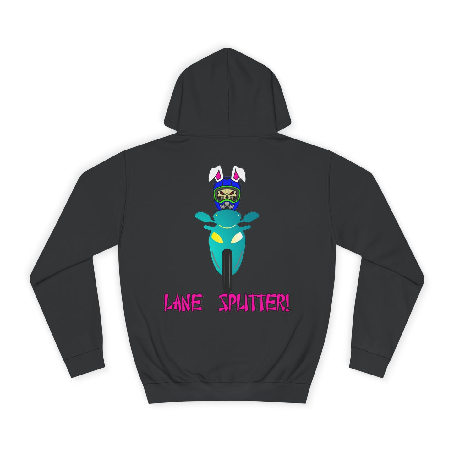 Lane Splitter, Rad Moto Bunny, Unisex Hoodie - Biker Style Sweatshirt for Motorcycle Enthusiasts