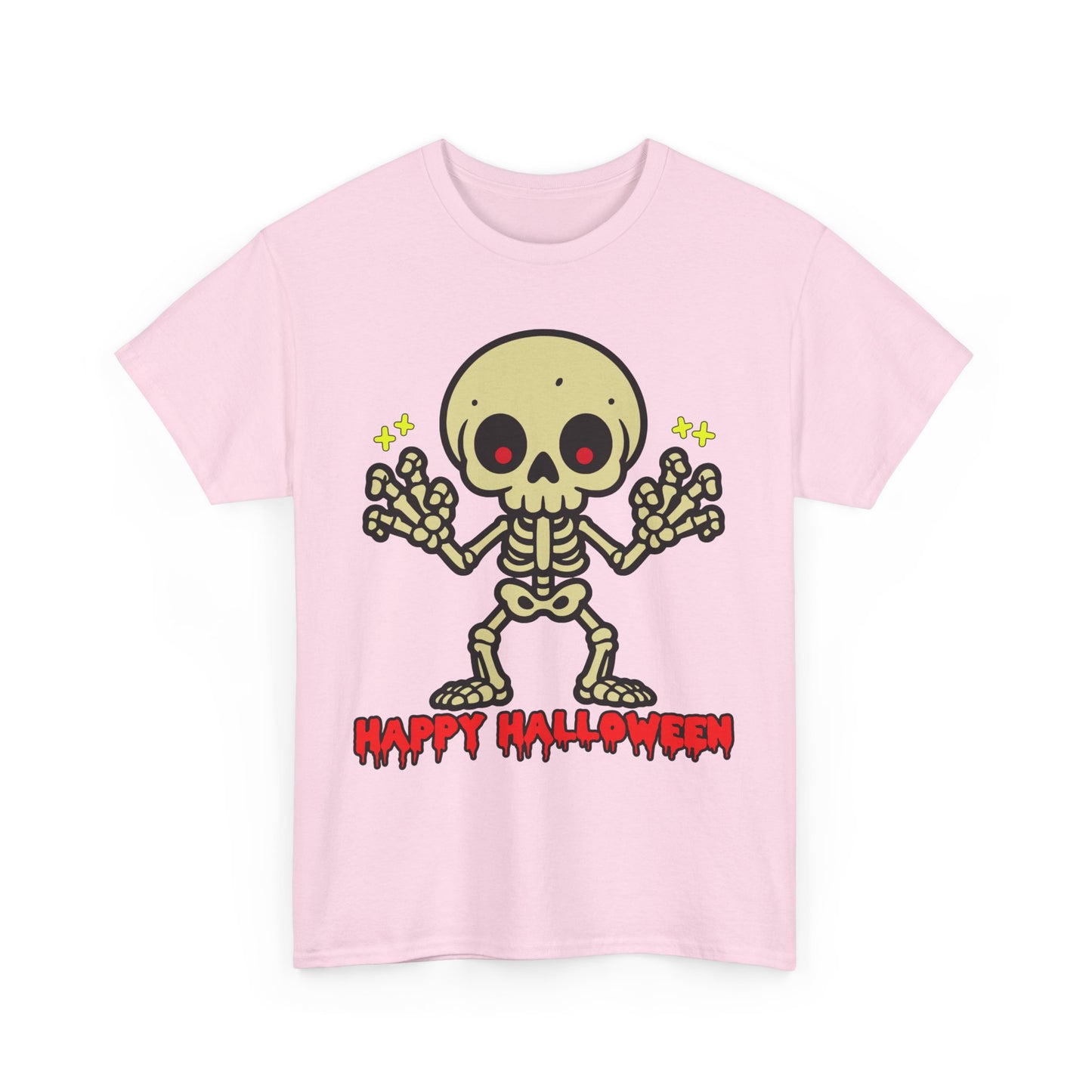 Happy Halloween Skeleton. Heavy Cotton T-Shirt