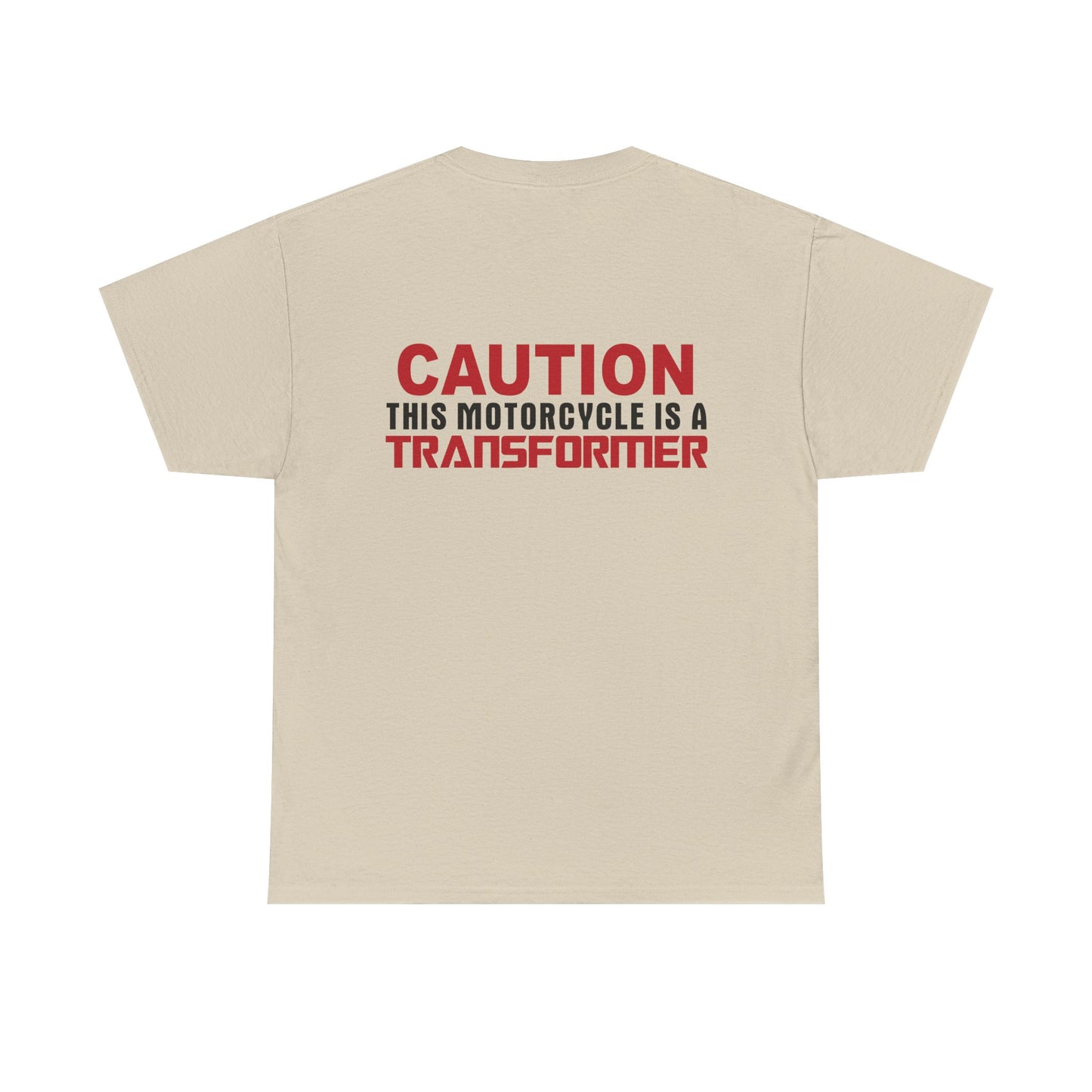 Caution, This Motorcycle is a Transformer, Rad Moto Bunny, Heavy Cotton T-Shirt
