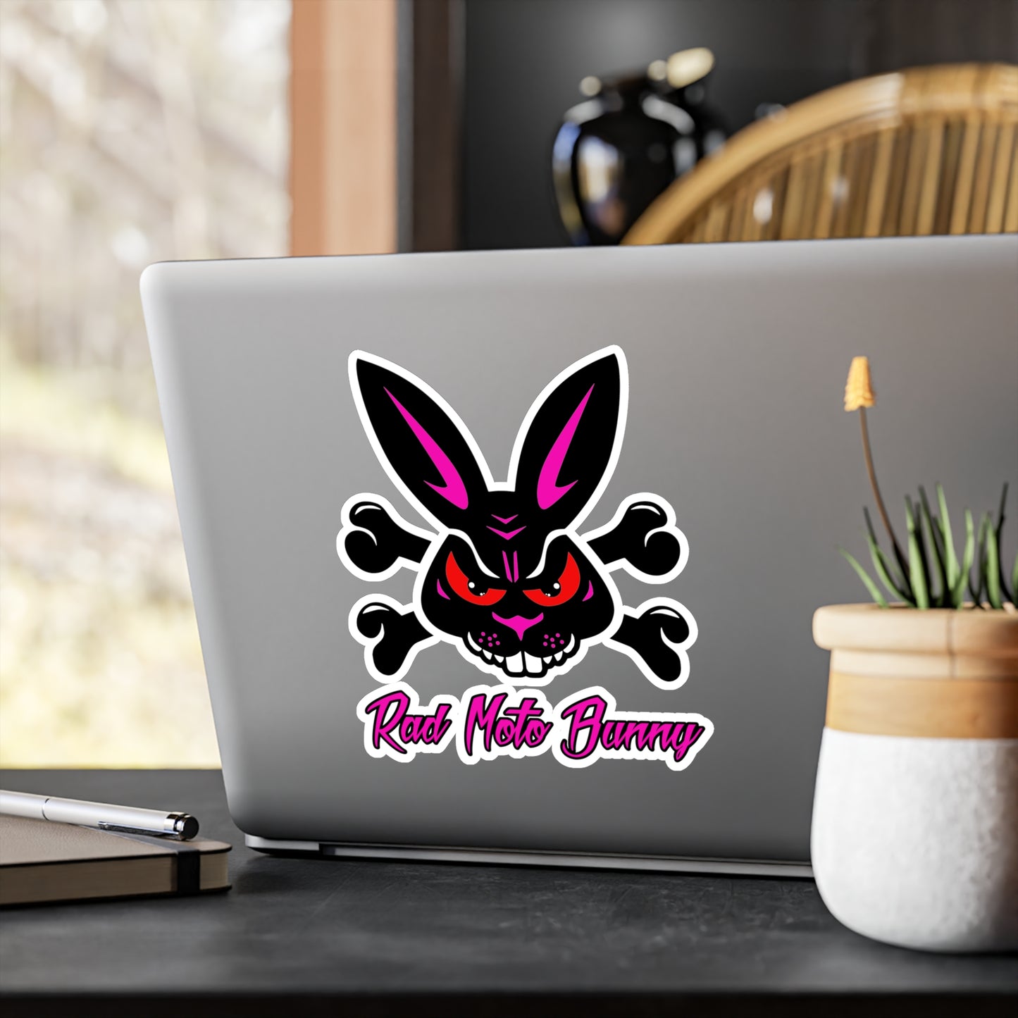 Rad Moto Bunny. Kiss-Cut Vinyl Sticker