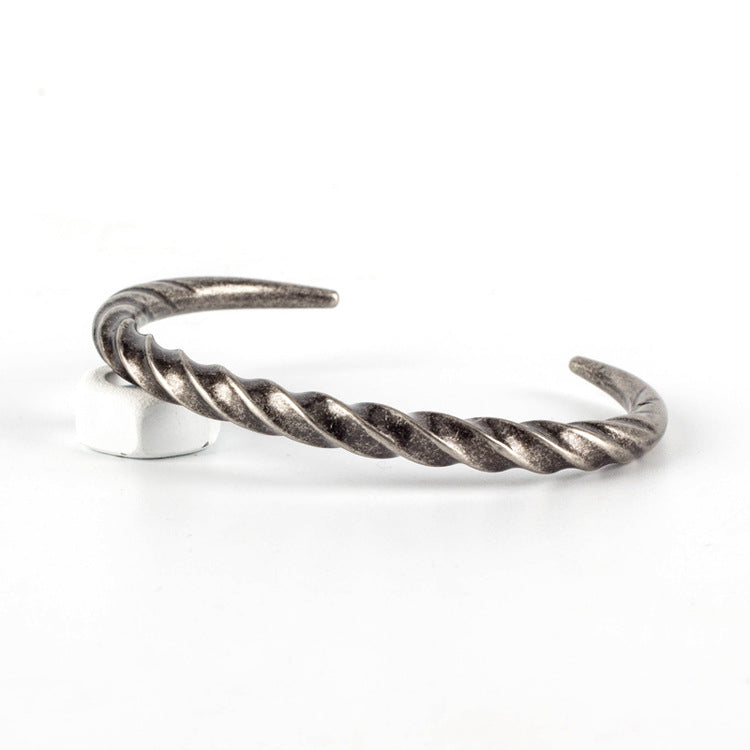 Twisted Steel Open End Bracelet