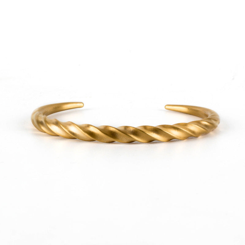 Twisted Steel Open End Bracelet