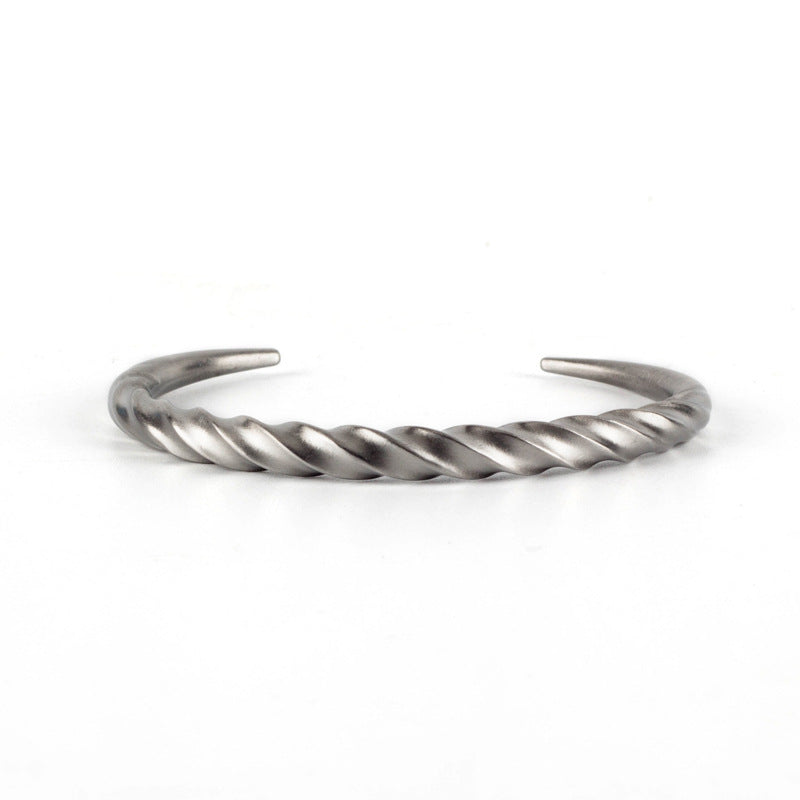 Twisted Steel Open End Bracelet