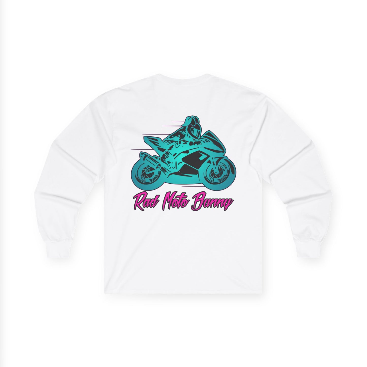 Rad Moto Bunny, Unisex Long Sleeve Tee - Bold Graphic T-Shirt for Motorcycle Enthusiasts