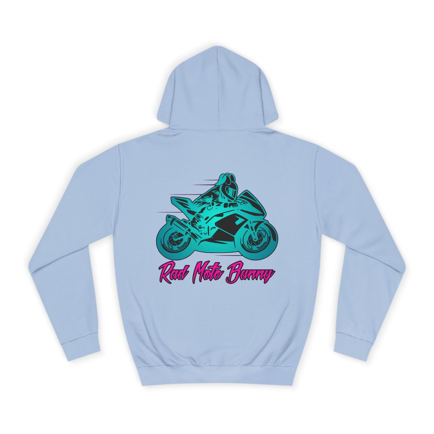 Rad Moto Bunny, Unisex Hoodie - Biker Style Sweatshirt for Motorcycle Enthusiasts