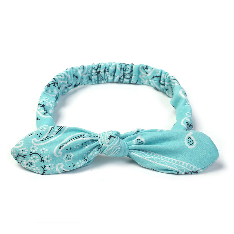 Bunny ears knotted elastic headband