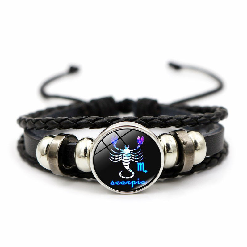 Constellation Leather Beaded Bracelet