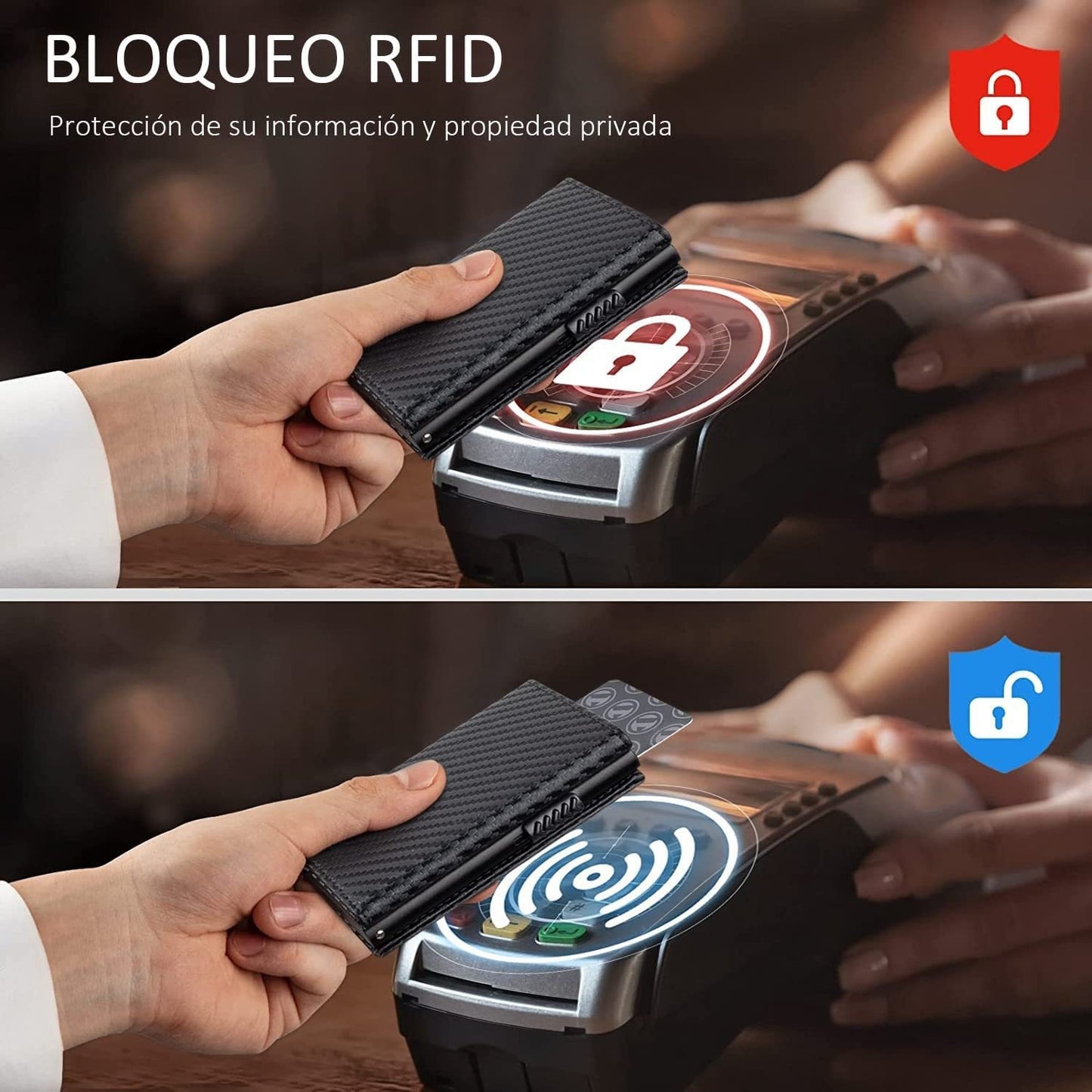 Carbon Fiber Anti-Theft Swiping Multiple Card Slots Wallet