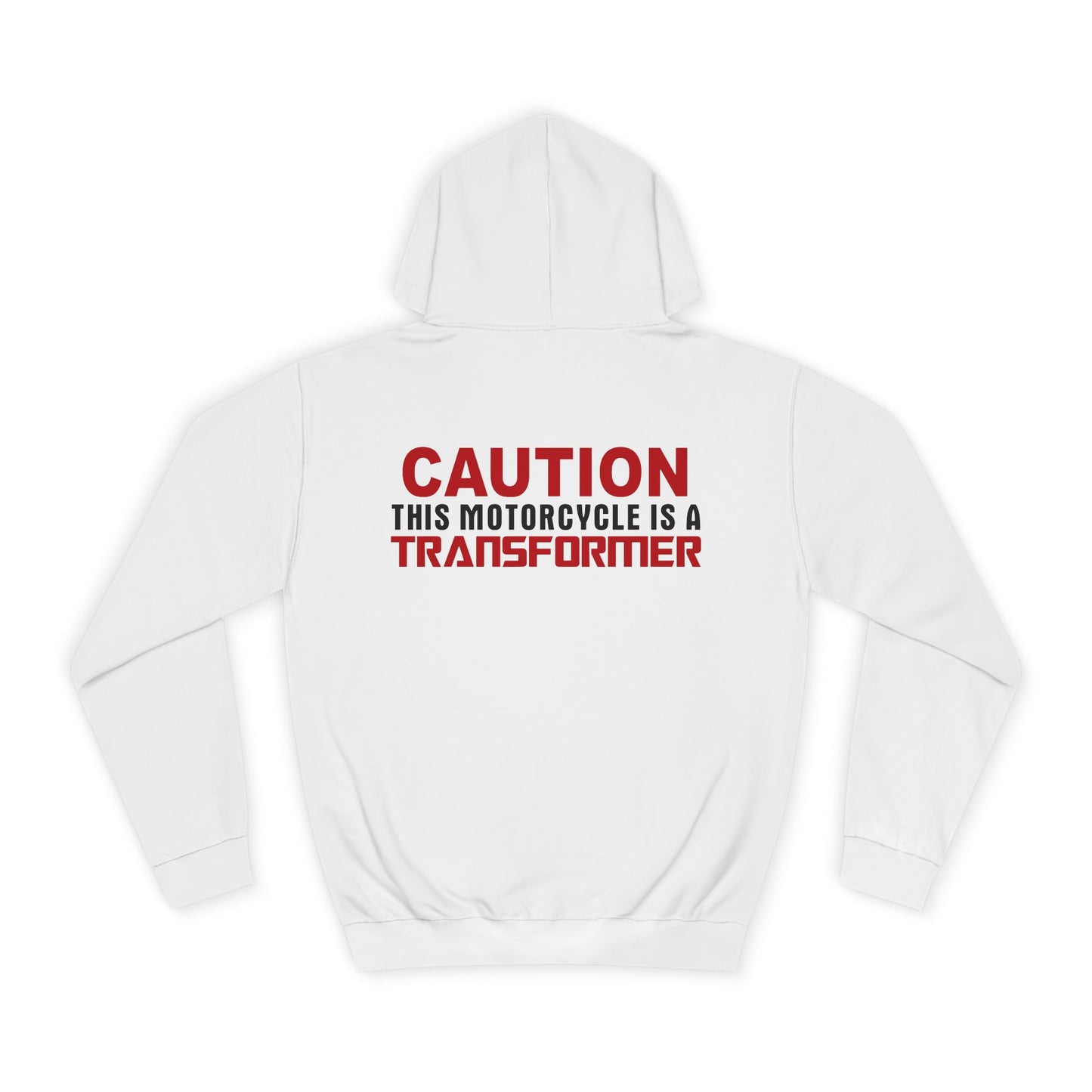 Caution, This Motorcycle is a Transformer, Rad Moto Bunny, Unisex Hoodie - Biker Style Sweatshirt for Motorcycle Enthusiasts