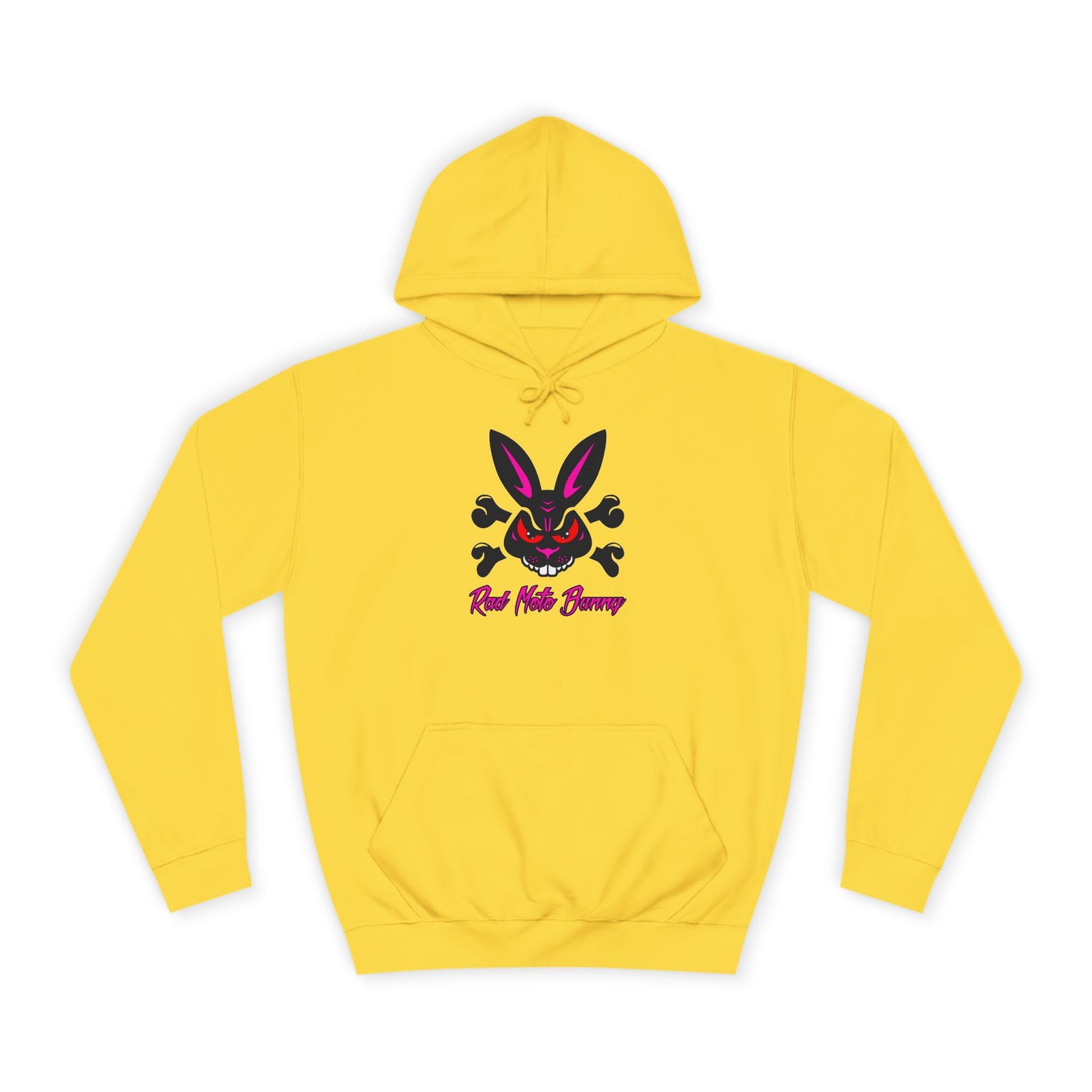 Rad Moto Bunny, Unisex Hoodie - Biker Style Sweatshirt for Motorcycle Enthusiasts