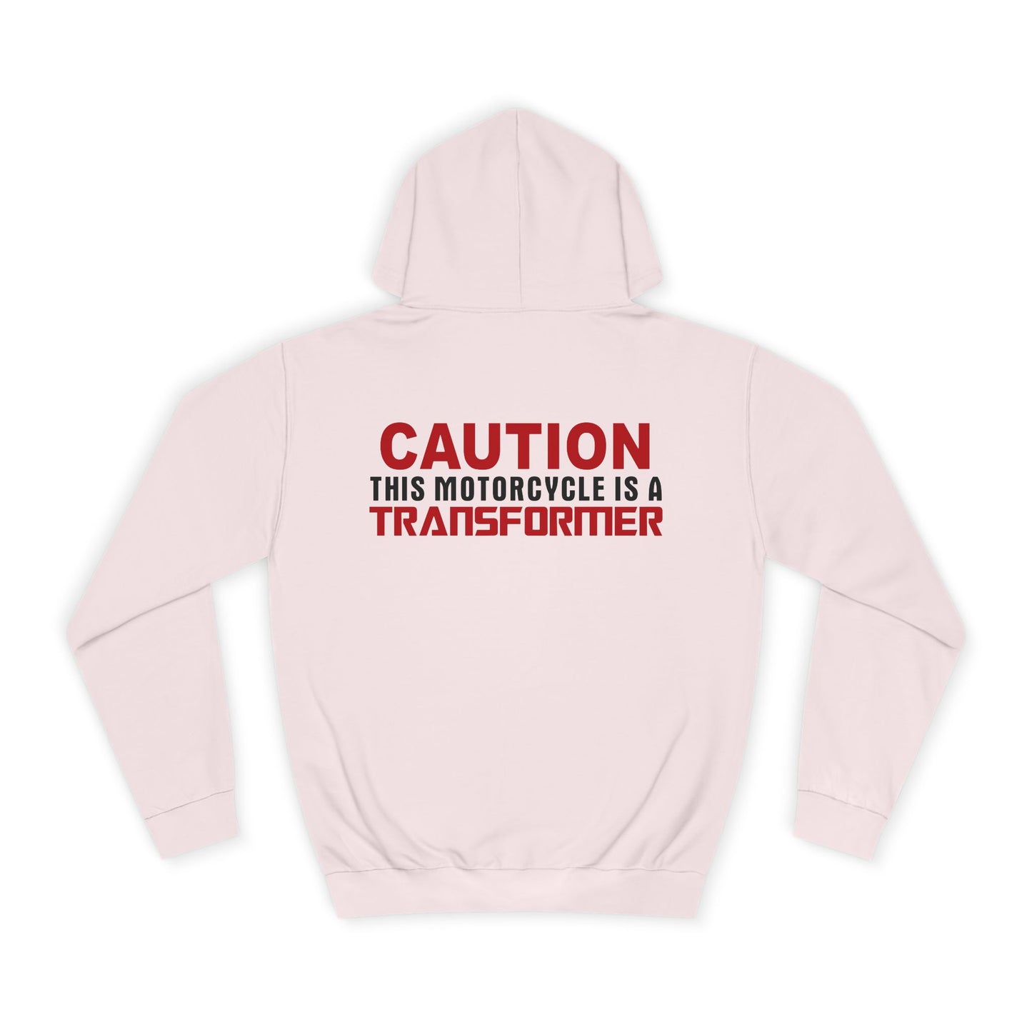 Caution, This Motorcycle is a Transformer, Rad Moto Bunny, Unisex Hoodie - Biker Style Sweatshirt for Motorcycle Enthusiasts