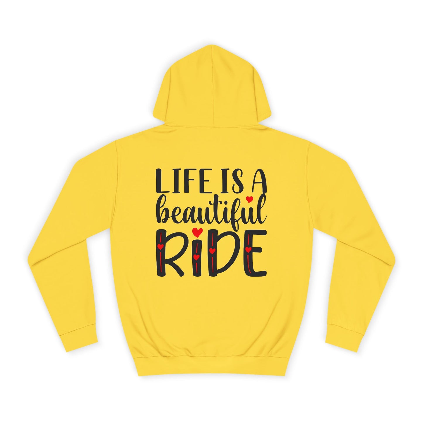 Life is a Beautiful Ride, Rad Moto Bunny, Unisex Hoodie - Biker Style Sweatshirt for Motorcycle Enthusiasts