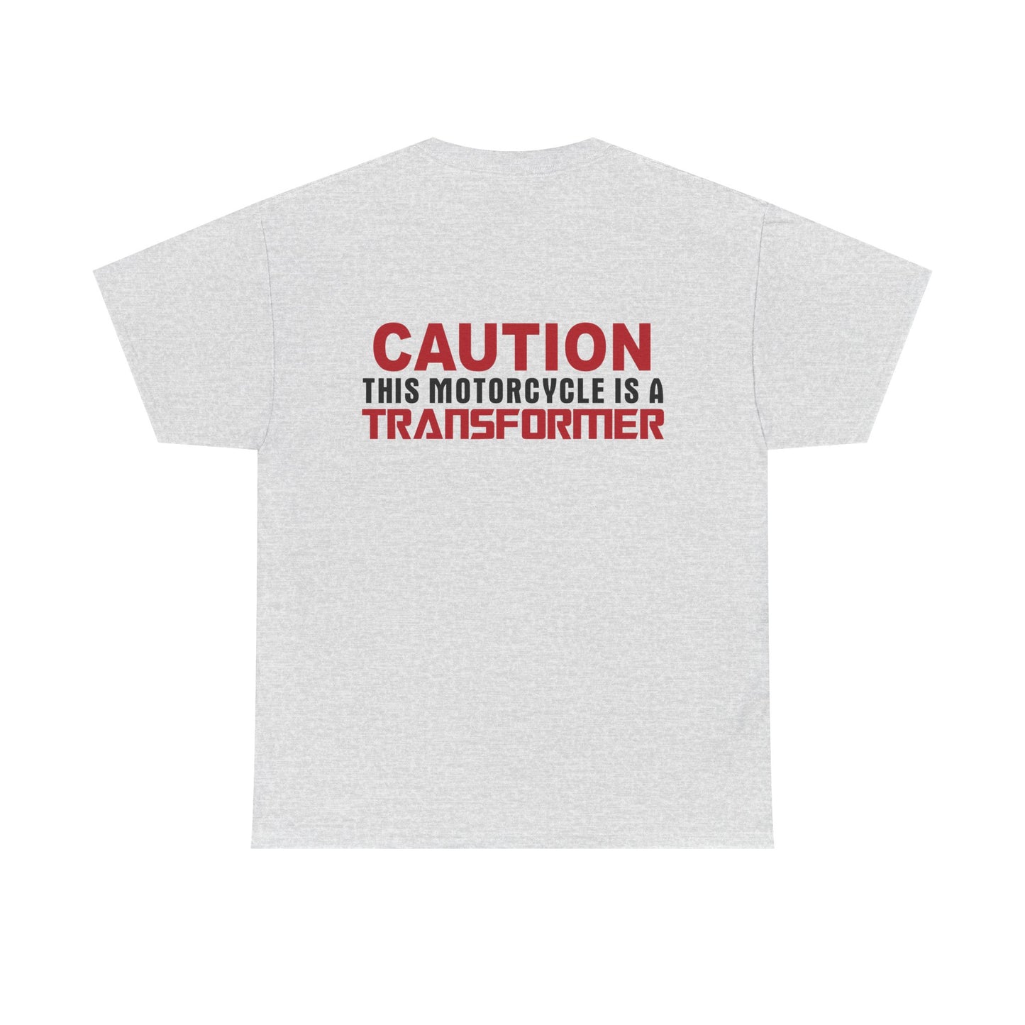 Caution, This Motorcycle is a Transformer, Rad Moto Bunny, Heavy Cotton T-Shirt