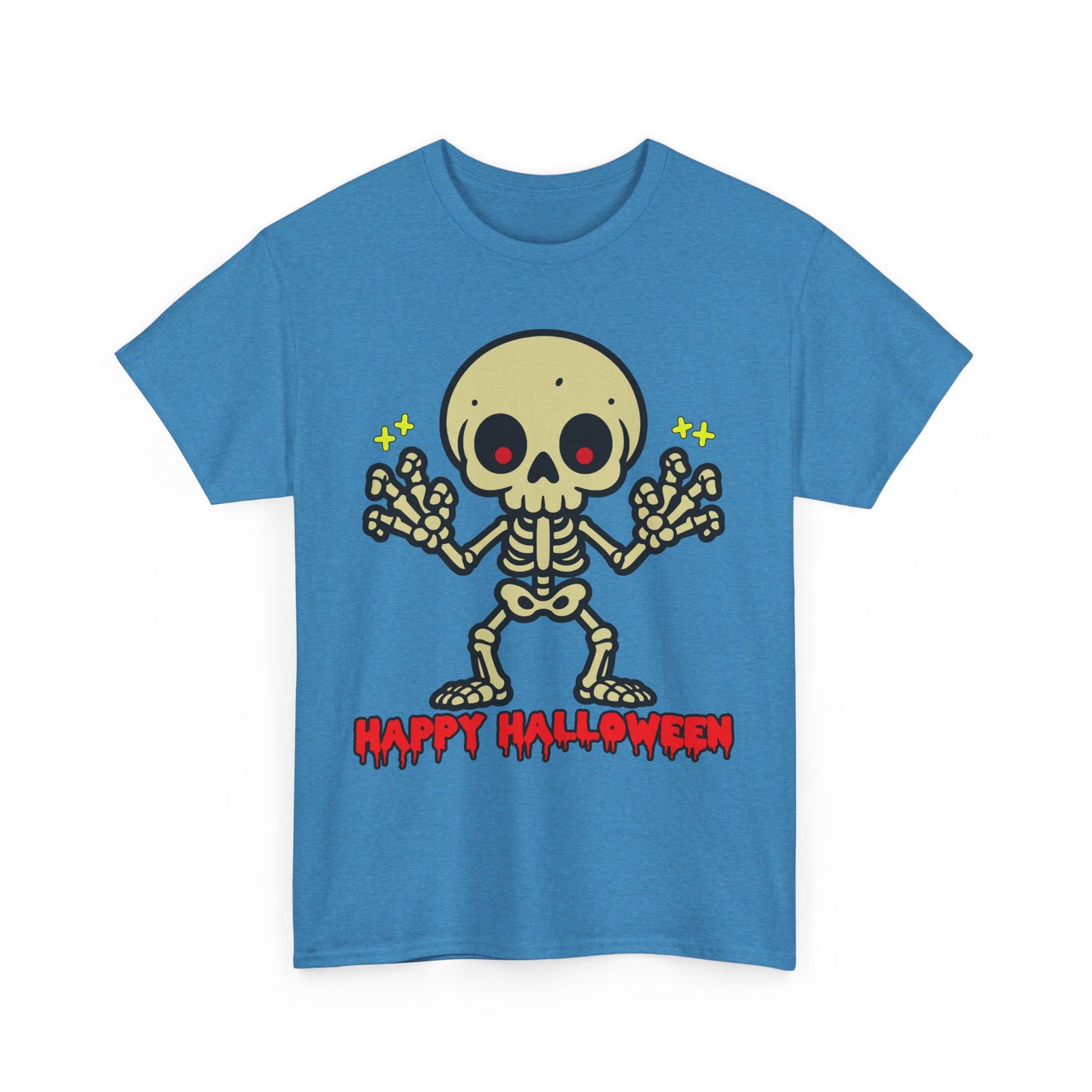 Happy Halloween Skeleton. Heavy Cotton T-Shirt