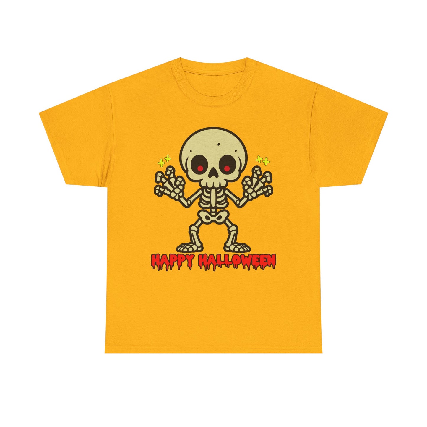 Happy Halloween Skeleton. Heavy Cotton T-Shirt