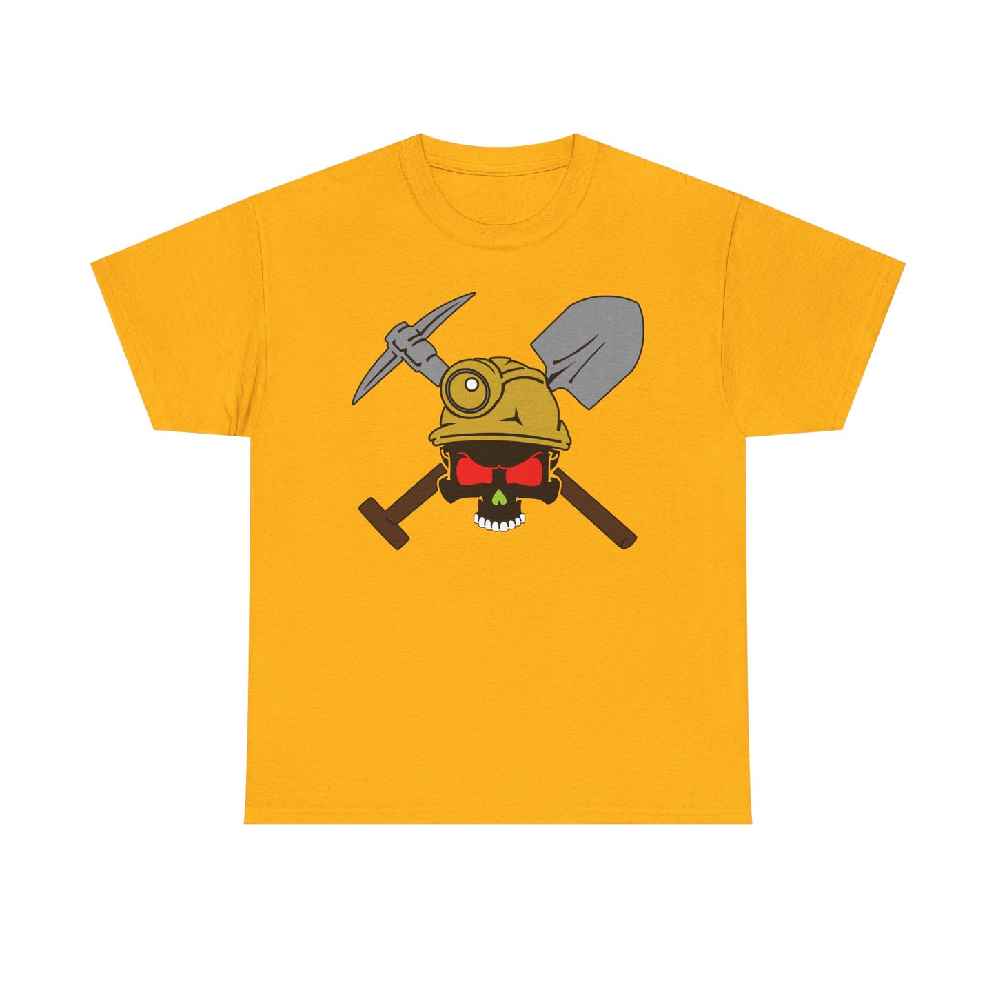 Miner Skull. Heavy Cotton T-Shirt