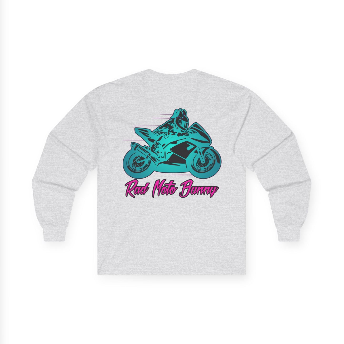 Rad Moto Bunny, Unisex Long Sleeve Tee - Bold Graphic T-Shirt for Motorcycle Enthusiasts