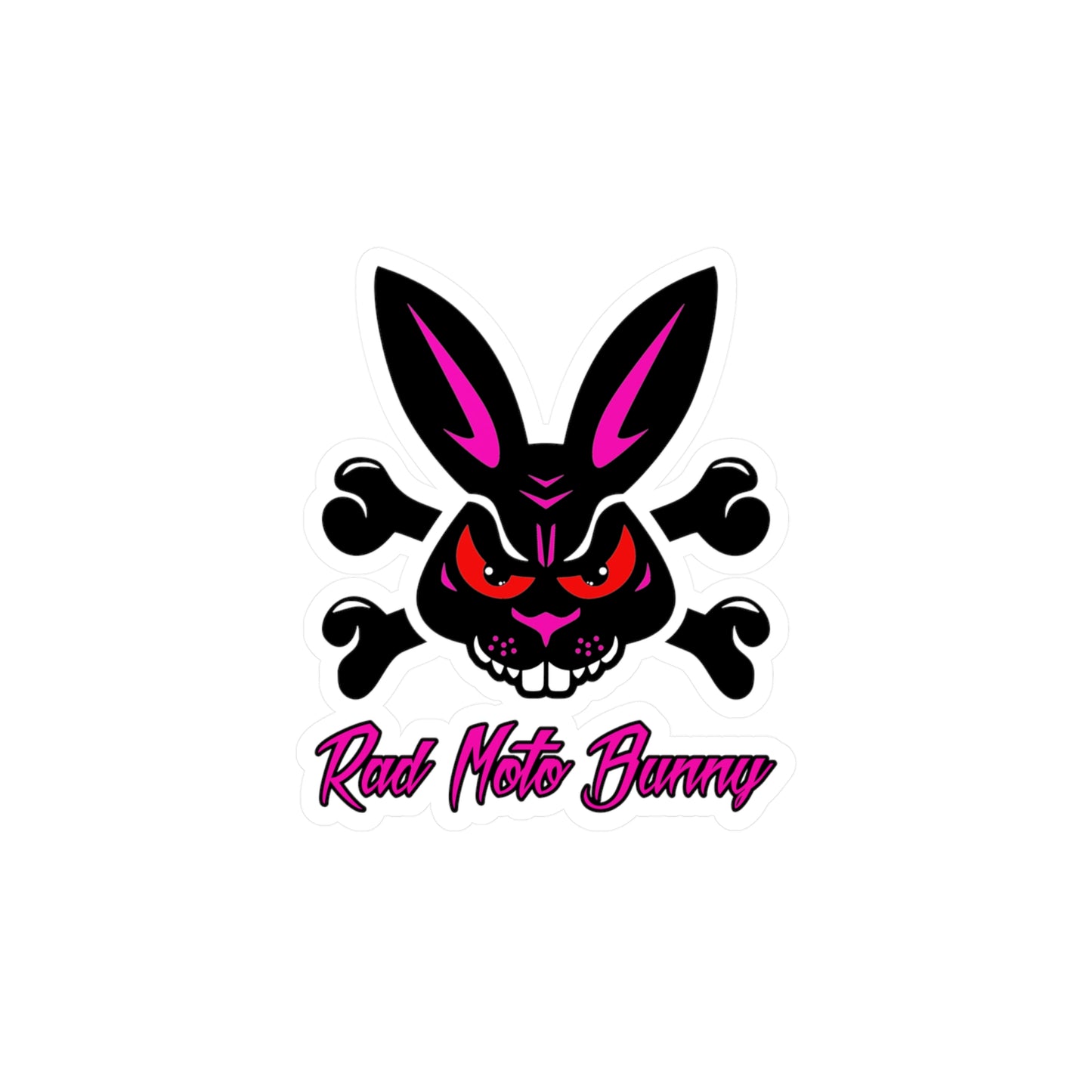 Rad Moto Bunny. Kiss-Cut Vinyl Sticker