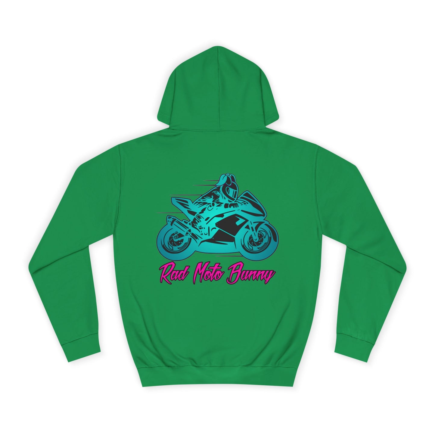 Rad Moto Bunny, Unisex Hoodie - Biker Style Sweatshirt for Motorcycle Enthusiasts