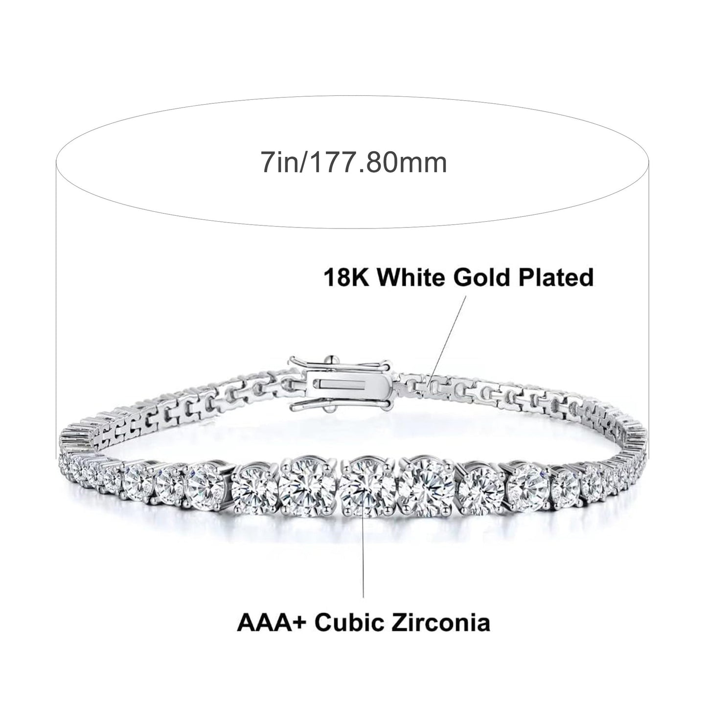 Gradient Zircon Tennis Bracelet