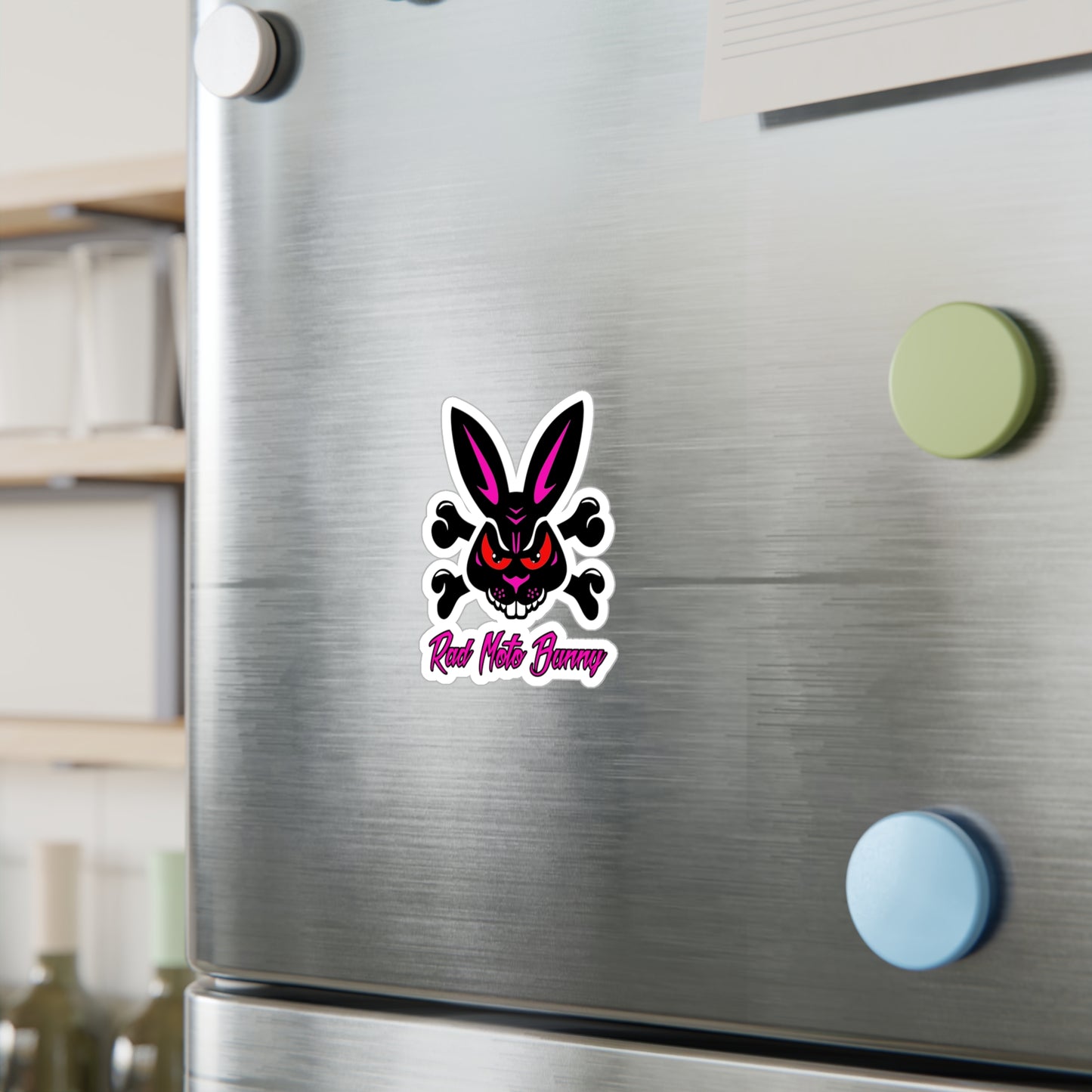 Rad Moto Bunny. Kiss-Cut Vinyl Sticker