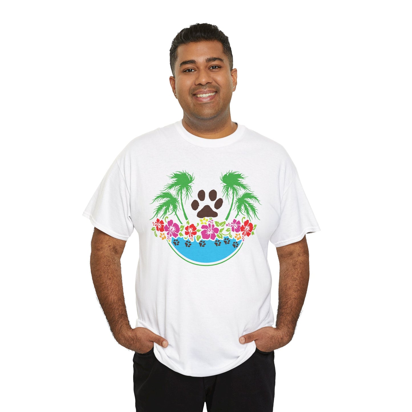 Tropical Paws. Heavy Cotton T-Shirt