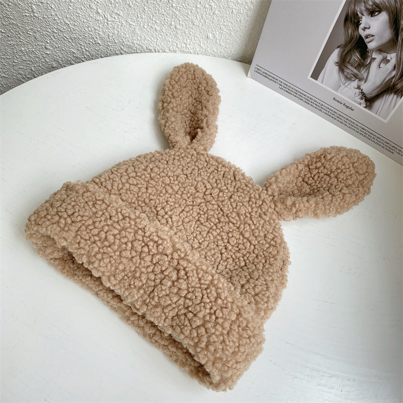 Cute Lambswool Plush Rabbit Ears Hat