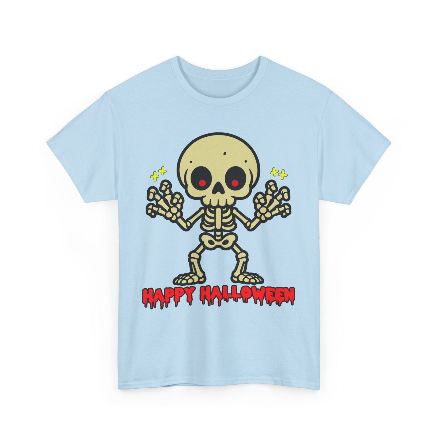 Happy Halloween Skeleton. Heavy Cotton T-Shirt
