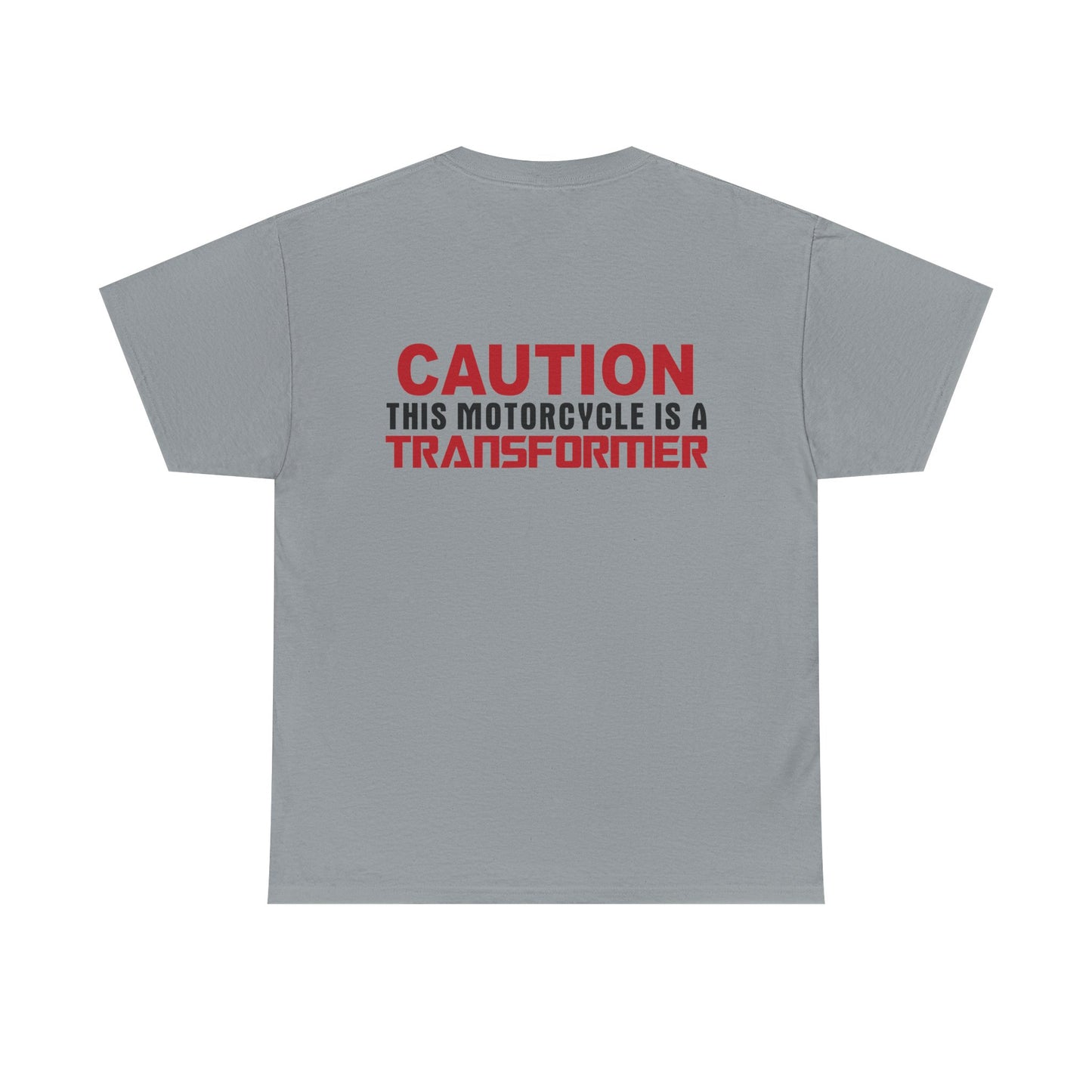 Caution, This Motorcycle is a Transformer, Rad Moto Bunny, Heavy Cotton T-Shirt