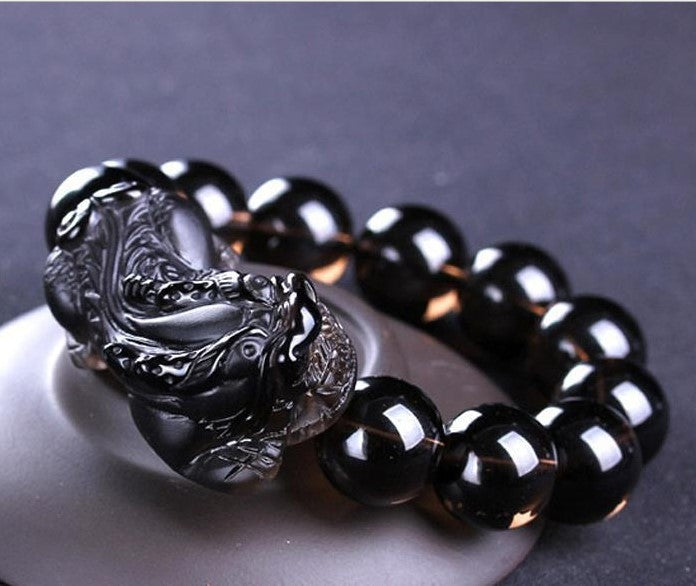 Kaiguang Natural Ice Species Black Anthracite Raspberry Bracelet