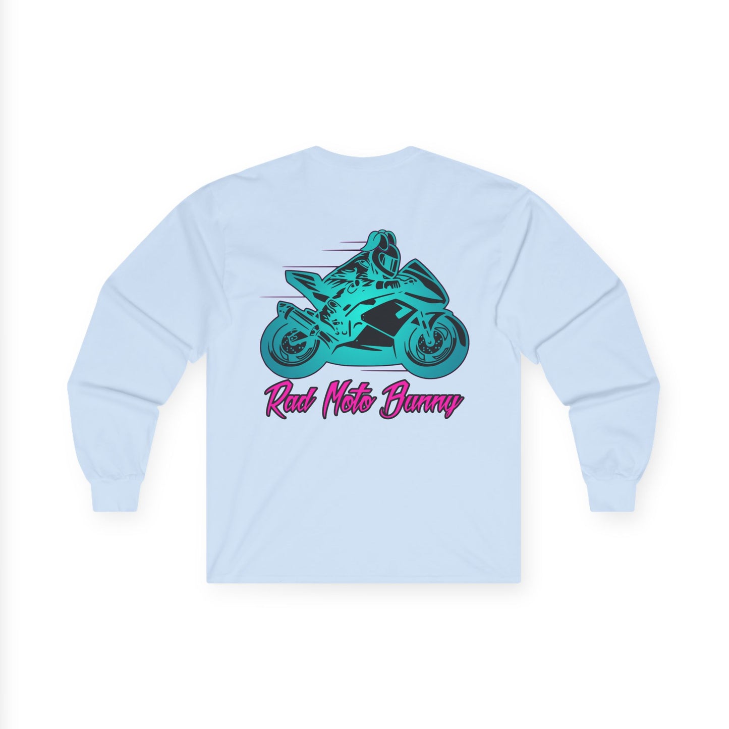 Rad Moto Bunny, Unisex Long Sleeve Tee - Bold Graphic T-Shirt for Motorcycle Enthusiasts