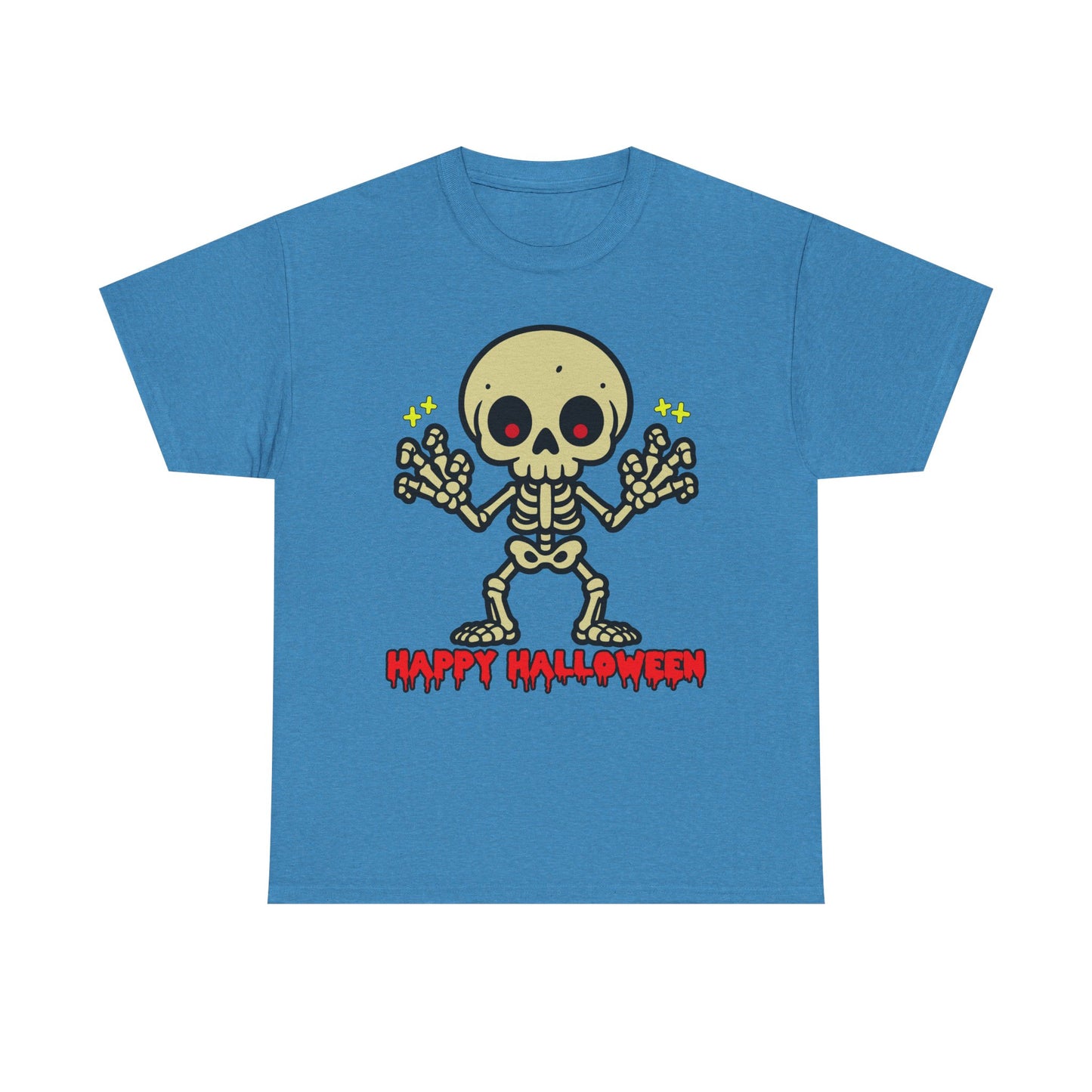 Happy Halloween Skeleton. Heavy Cotton T-Shirt