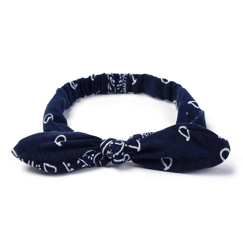 Bunny ears knotted elastic headband
