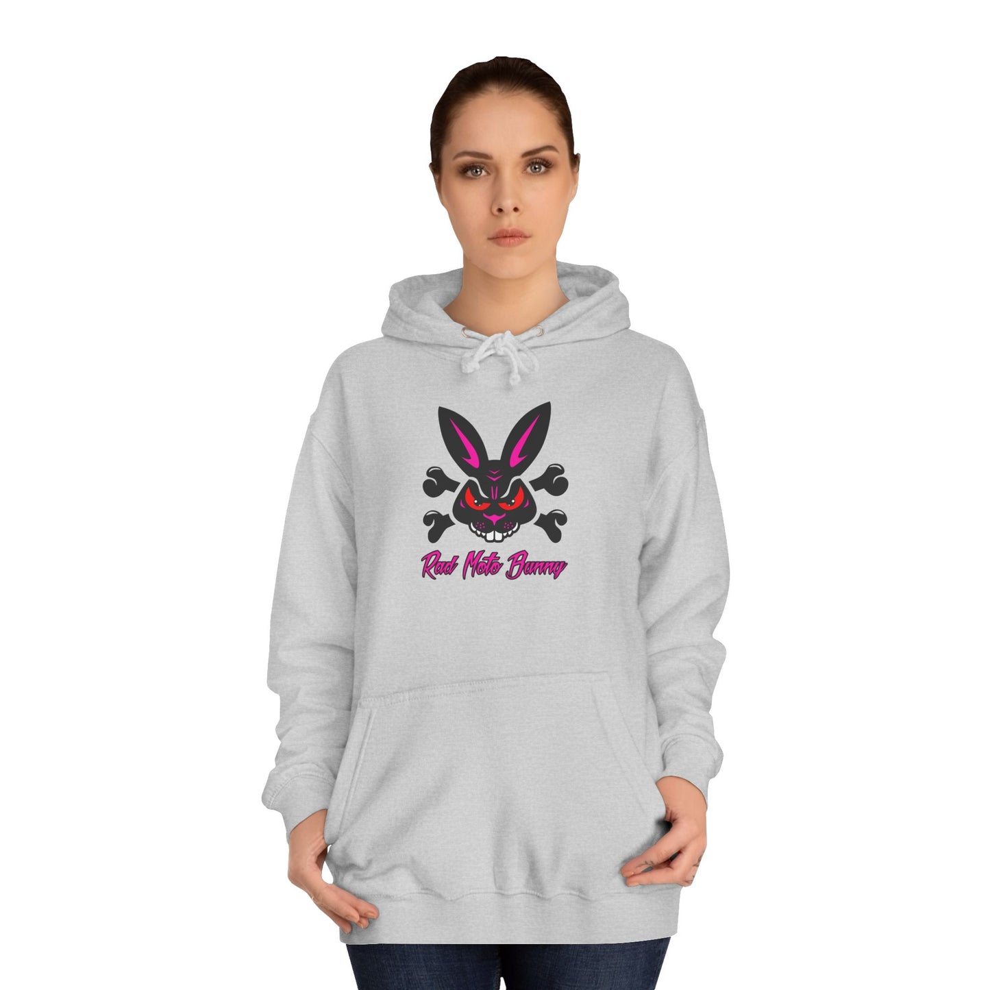 Rad Moto Bunny, Unisex Hoodie - Biker Style Sweatshirt for Motorcycle Enthusiasts