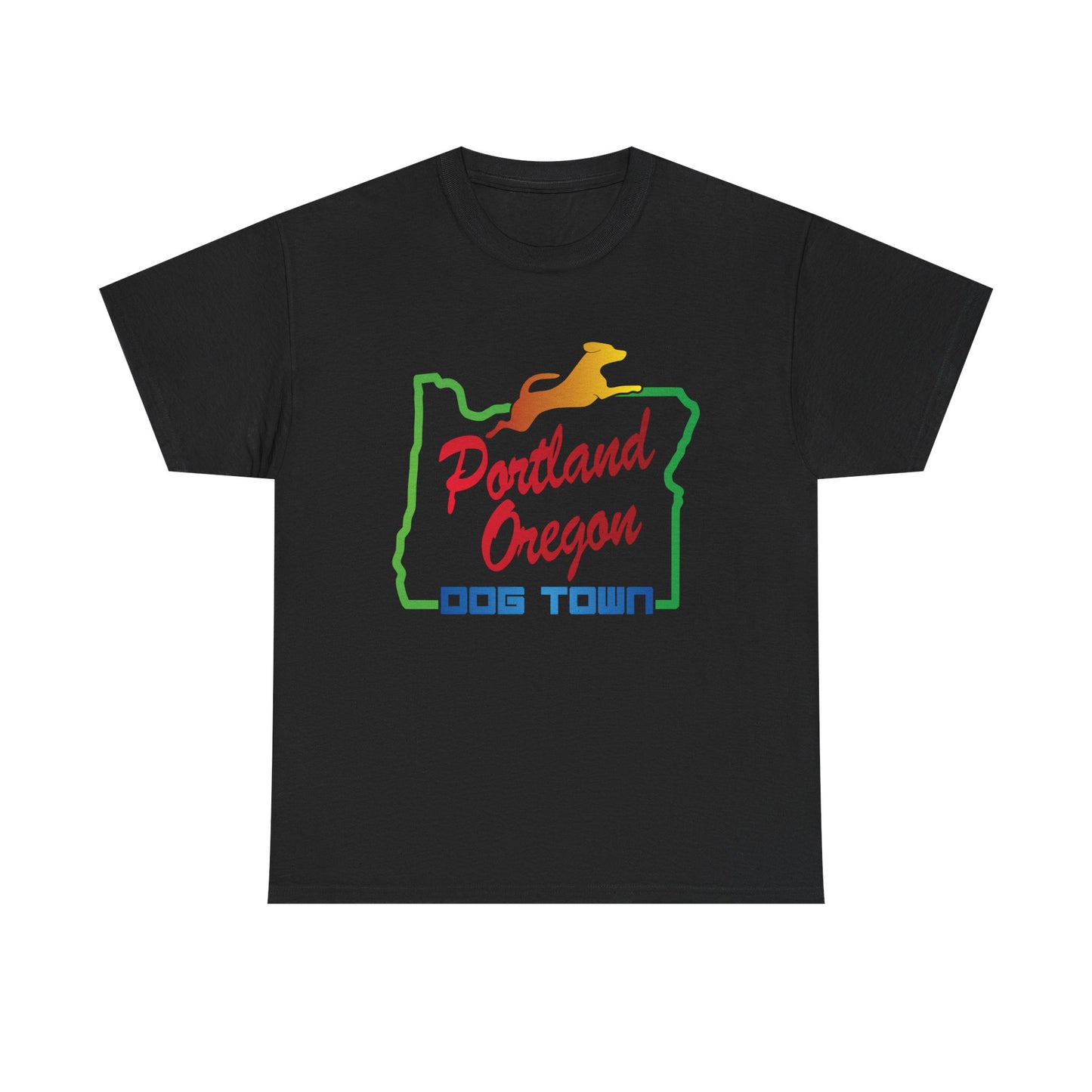 Portland Oregon Dog Town. Heavy Cotton T-Shirt
