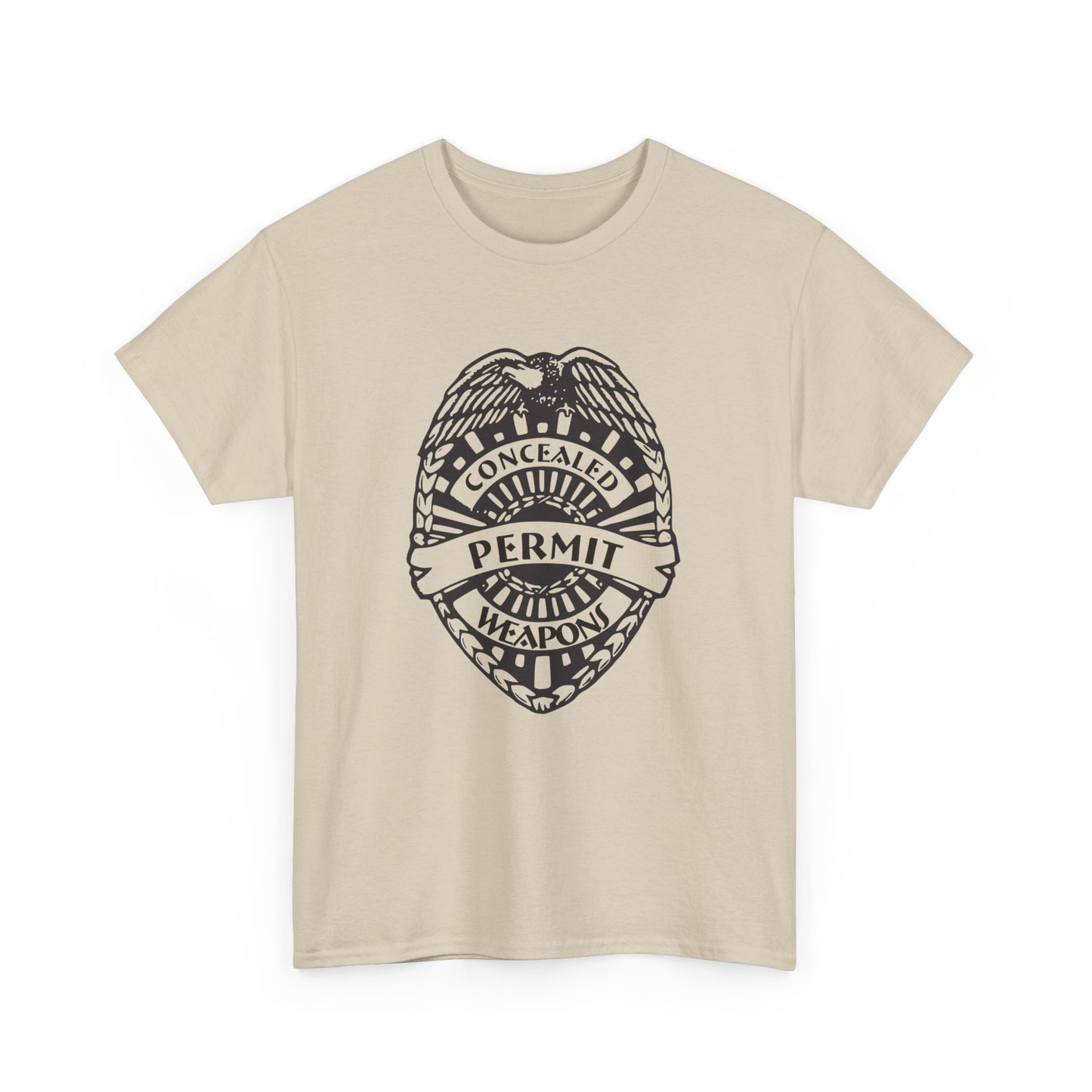 Concealed Weapons Permit Badge. Heavy Cotton T-Shirt